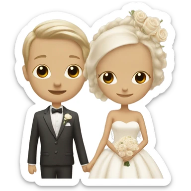 Aesthetic, beige emoji for wedding sticker