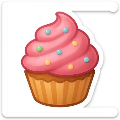 pink cupcake emoji, sweet and playful sticker