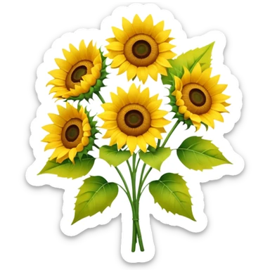 bouquet of 5 sunflower sticker