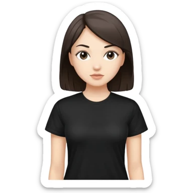 Sasha Gray in big black t-shirt full height sticker