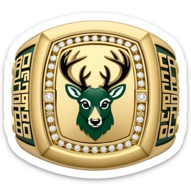 Milwaukee bucks championship ring facing front sticker