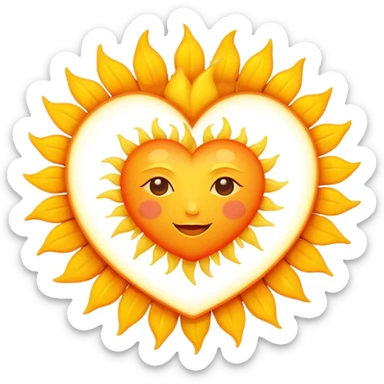 sun closeup(heart-shaped) sticker