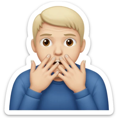 nervously bitting finger nails sticker