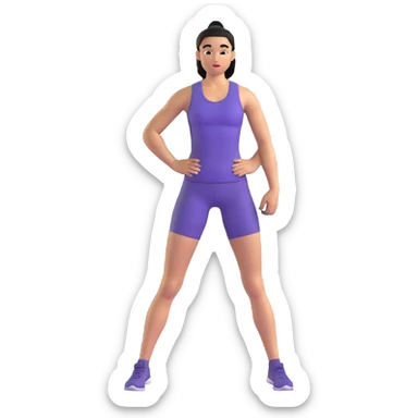 athletic woman standing pose sticker