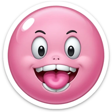 Pink bubble-gum sticker