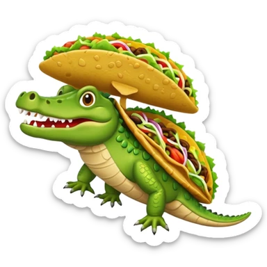 Taco on a crocodile sticker