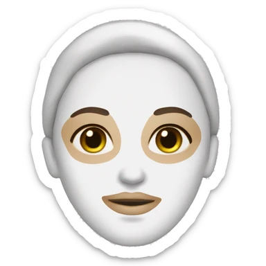 White girl face mask skin care sticker