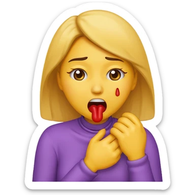 Women emoji choking herself  sticker