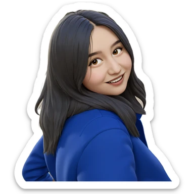 smiling girl with car outdoors sticker