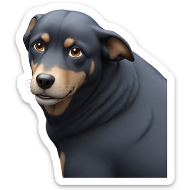 brown eyed dog in focus sticker