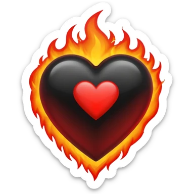 Black and red heart on fires, these are awesome can I get some option that are similar. The difference would be taking out the flame symbol in the middle  sticker