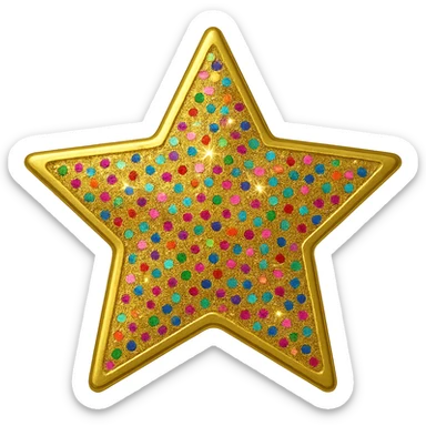 tiny star with a confetti pattern, glamorous and stylish sticker