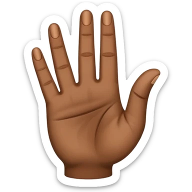 A flat hand with the palm facing towards me and the middle finger bent 90 degrees sticker