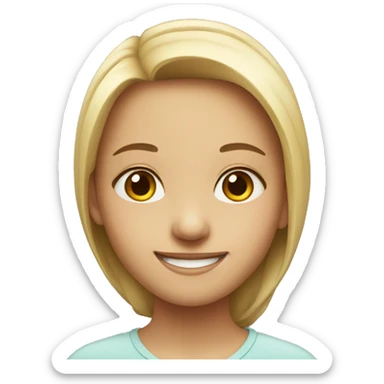 smiling girl in simple portrait sticker