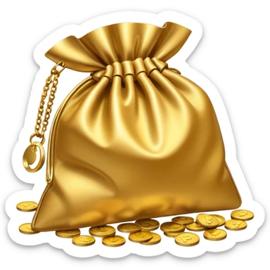 the small pouch should open so the coins come out of it, not closed sticker