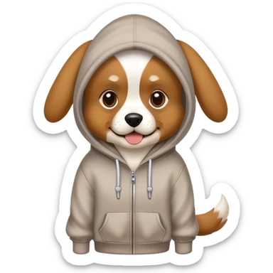 Dog with a hoodie  sticker