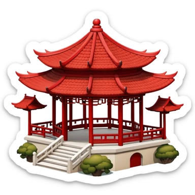 Petite Chinese garden pavilion sticker