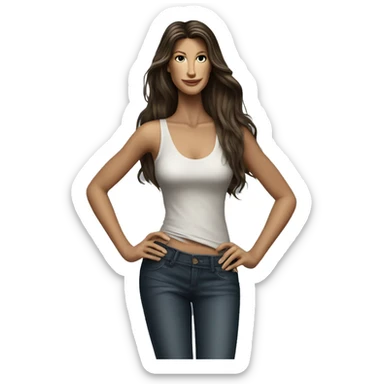 gisele bundchen with dark long hair full body  sticker