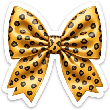 Leopard print bow sticker