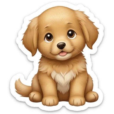 Golden retriever puppy begging sticker