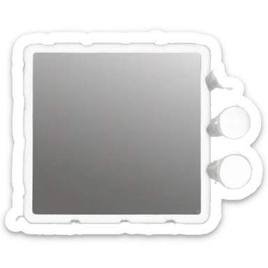 Square makeup mirror with 15 light bulbd sticker