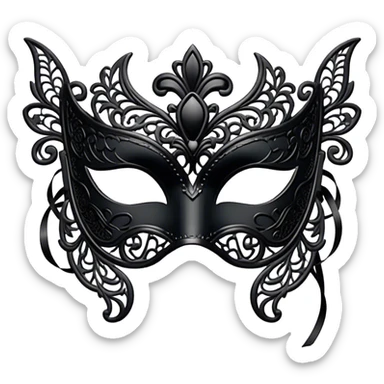 black lace masquerade mask sticker