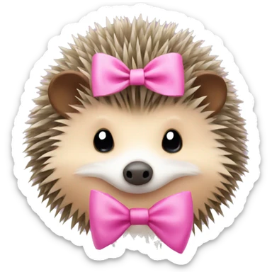 hedgehog with a pink bow sticker