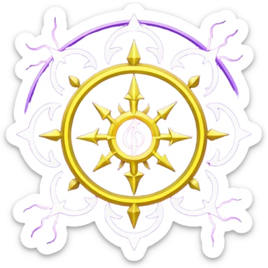 Wiz 101 casting sigil purple and yellow inspired storm magic  sticker