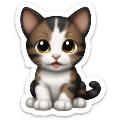 baby cat black and brown sticker