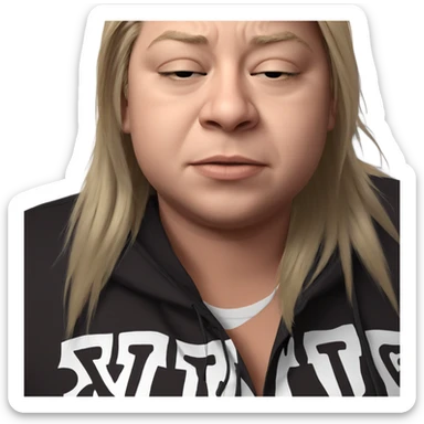 blonde boy with closed eye sticker