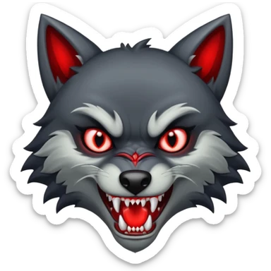 A vampire wolf standing  sticker