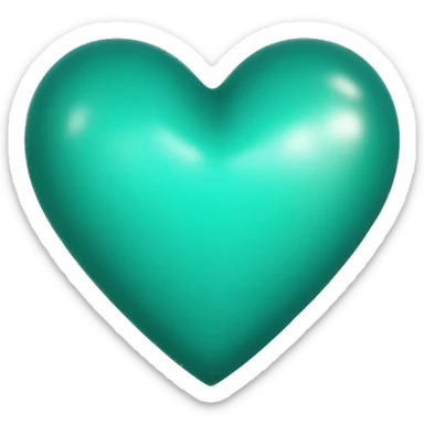 Teal heart sticker