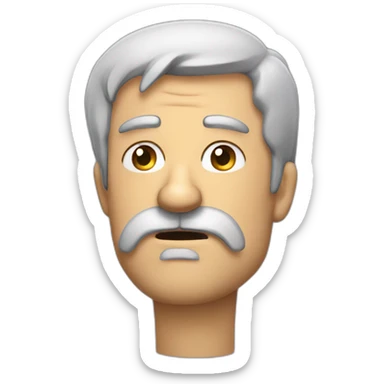 a man with small moustache and beard disgusted frowning face sticker