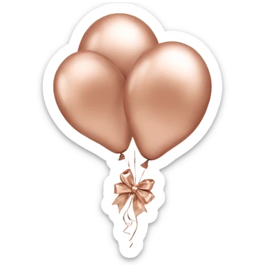 rose gold balloons with bow  sticker