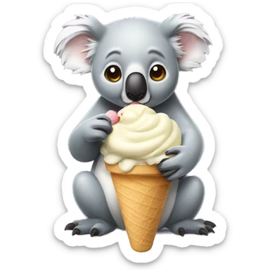 Koala eating ice cream sticker