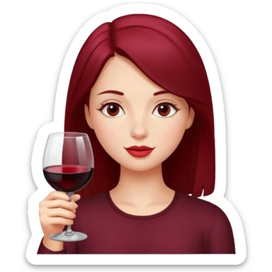 girl drinking wine sticker