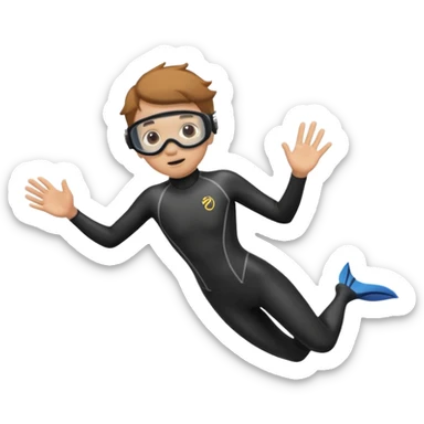 personnage en train de plonger sous l'eau sticker