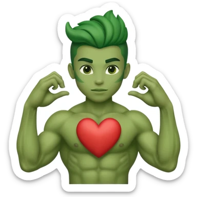 A Yautja from the movie predator making heart sign with hands sticker