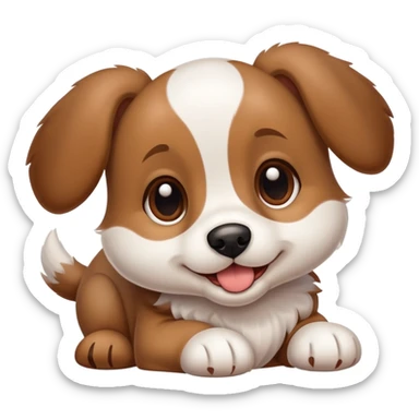 cute puppy dog with floppy ears sticker