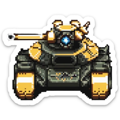 tank with a gatling gun mounted sticker