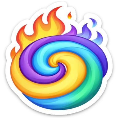 green blue and purple fire sticker