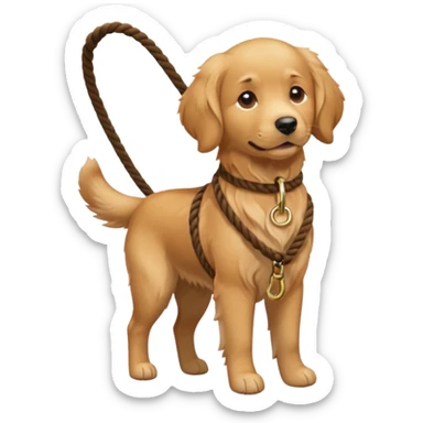 Dog on a leash rope sticker