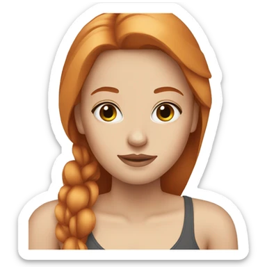 Beautiful girl with straight ginger hair  sticker