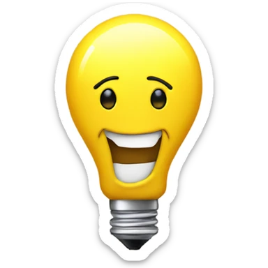 A yellow bulb feeling happy  sticker