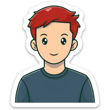 Young man with red hair finds money on the street and his wife is watching it sticker