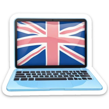 pastel melted laptop on the screen British flag sticker