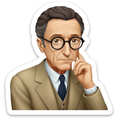 Maurice Merleau-Ponty, French philosopher, glasses, thoughtful expression sticker