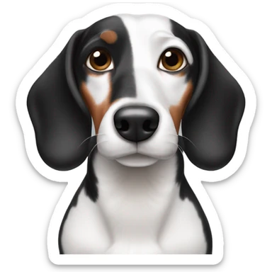 black and white wiener dog sticker