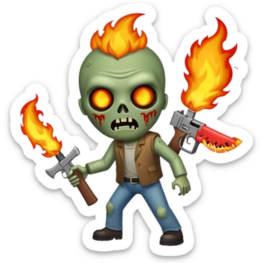 Un Zombies con armas de fuego  sticker