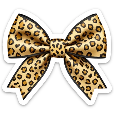 Leopard print bow sticker